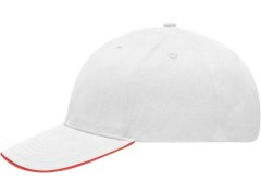 Daiber MB 6541 Lehce broušená 6 panelová sandwich kšiltovka 03.6541 white/red