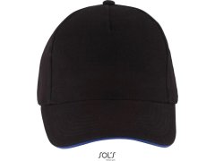 SOL´S Long Beach 5 panelová sandwich kšiltovka 25.0594 black/royal blue