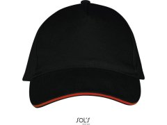 SOL´S Long Beach 5 panelová sandwich kšiltovka 25.0594 black/red