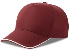 Atlantis Headwear Recy Five Piping 5 panelová sandwich kšiltovka 33.0282 burgundy/white