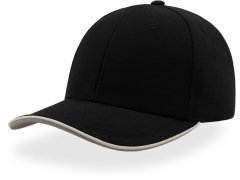 Atlantis Headwear Pilot Piping Sandwich 6 panelová broušená sandwich kšiltovka 33.0502 black/white