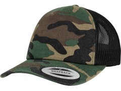 Flexfit 6606C/6606CA 5 panelová Trucker kšiltovka "Camo" 55.606C wood camo/black