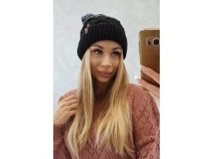 Fleecová čepice Alice K248 černá+šedá