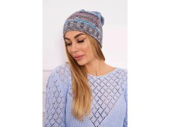 Fleecová čepice Klaudia K255 marine+grey