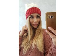 Fleecová čepice Bibiana K264 burgundy+ecru