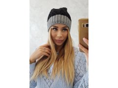 Fleecová čepice Bibiana K264 tmavě šedá+černá