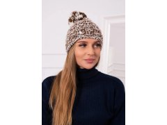 Fleecová čepice Fiona K275 bílá+hnědá