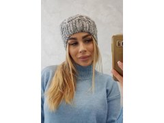 Fleecová čepice Adela K282 světle šedá+fialová