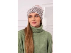 Fleecová čepice Dolores K303 hnědá+bílá+červená