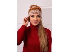 Monika fleecová čepice K256 red+camel