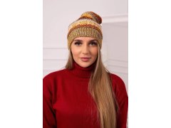 Čepice s&nbsp;fleecem Patrycja K254 hořčice+khaki