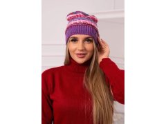 Fleecová čepice Patrycja K254 pink neon+violet