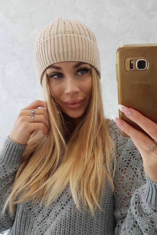 Tenká čepice Veronica K249 béžová