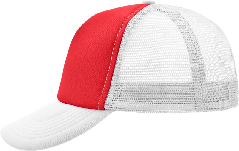 Daiber MB 70 5 panelová polyesterová síťovaná kšiltovka 03.0070 red/white