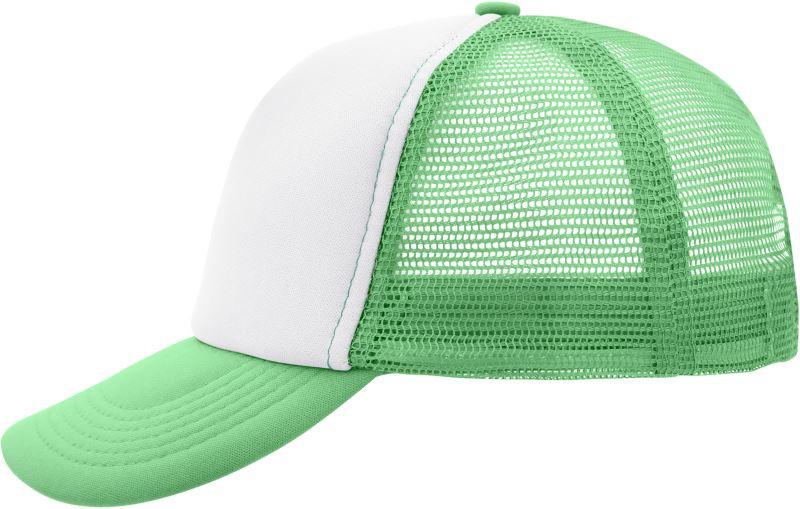 Daiber MB 70 5 panelová polyesterová síťovaná kšiltovka 03.0070 white/neon green