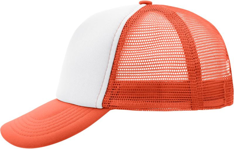 Daiber MB 70 5 panelová polyesterová síťovaná kšiltovka 03.0070 white/neon orange