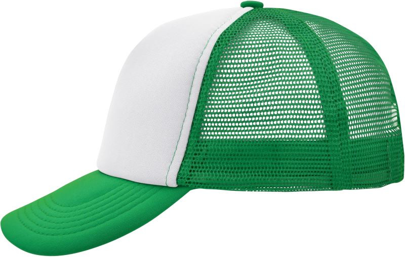 Daiber MB 70 5 panelová polyesterová síťovaná kšiltovka 03.0070 white/fern green