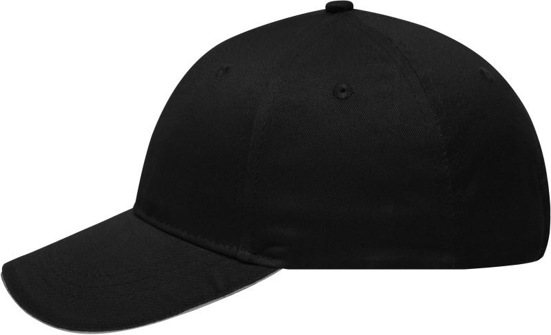 Daiber MB 6212 6 panelová sandwich kšiltovka 03.6212 black/light grey