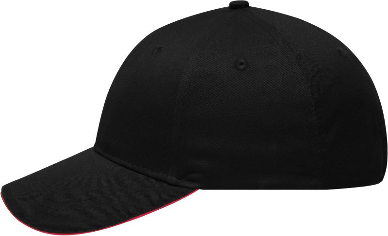 Daiber MB 6212 6 panelová sandwich kšiltovka 03.6212 black/red