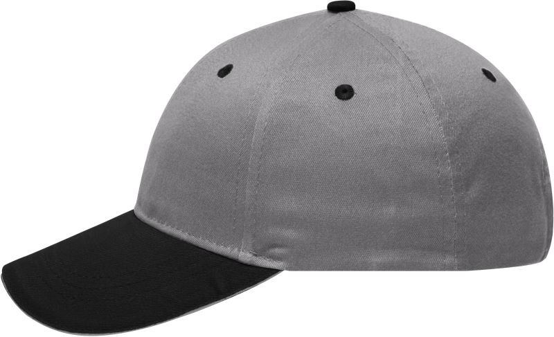 Daiber MB 6212 6 panelová sandwich kšiltovka 03.6212 light grey/black/light grey