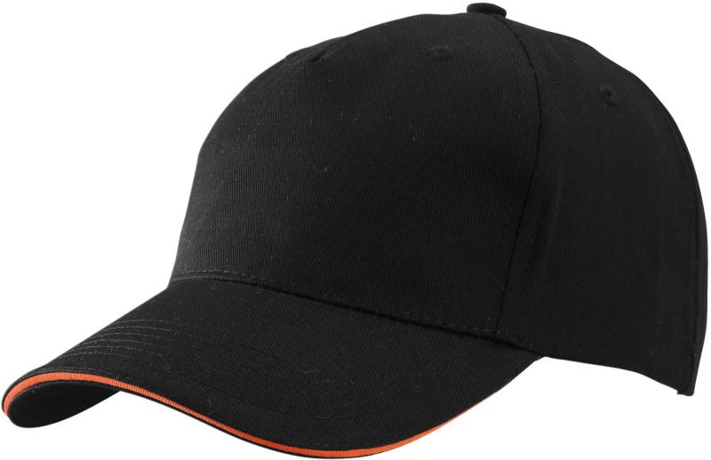 Daiber MB 6526 5 panelová sandwich kšiltovka 03.6526 black/orange