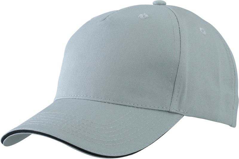 Daiber MB 6526 5 panelová sandwich kšiltovka 03.6526 light grey/black