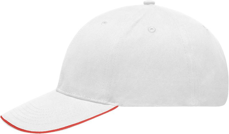 Daiber MB 6541 Lehce broušená 6 panelová sandwich kšiltovka 03.6541 white/red