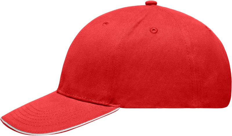Daiber MB 6541 Lehce broušená 6 panelová sandwich kšiltovka 03.6541 red/white