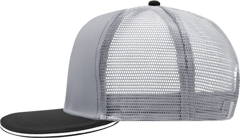 Daiber MB 6635 6 panelová Pro síťovaná sandwich kšiltovka 03.6635 light grey/black