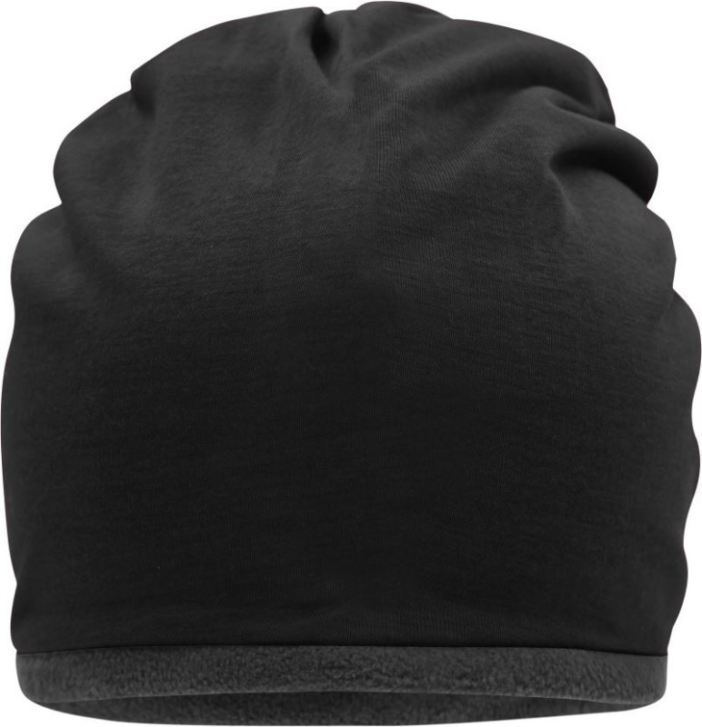 Daiber MB 7131 Žerzejová čepice s fleecovou podšívkou 03.7131 black/carbon
