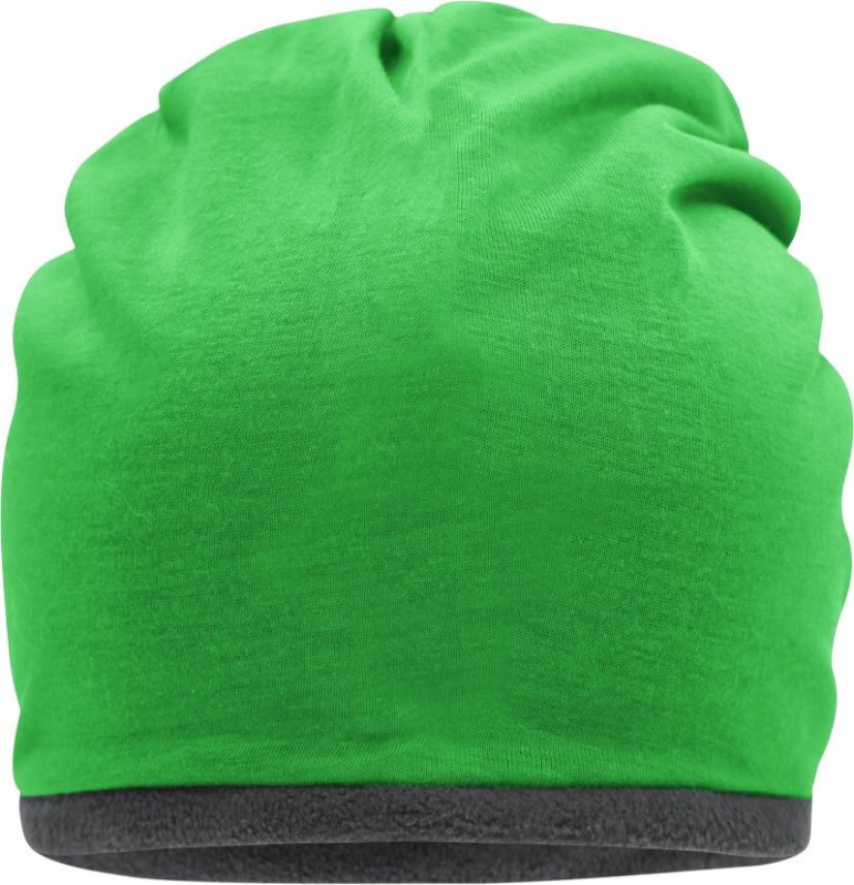 Daiber MB 7131 Žerzejová čepice s fleecovou podšívkou 03.7131 fern green/carbon
