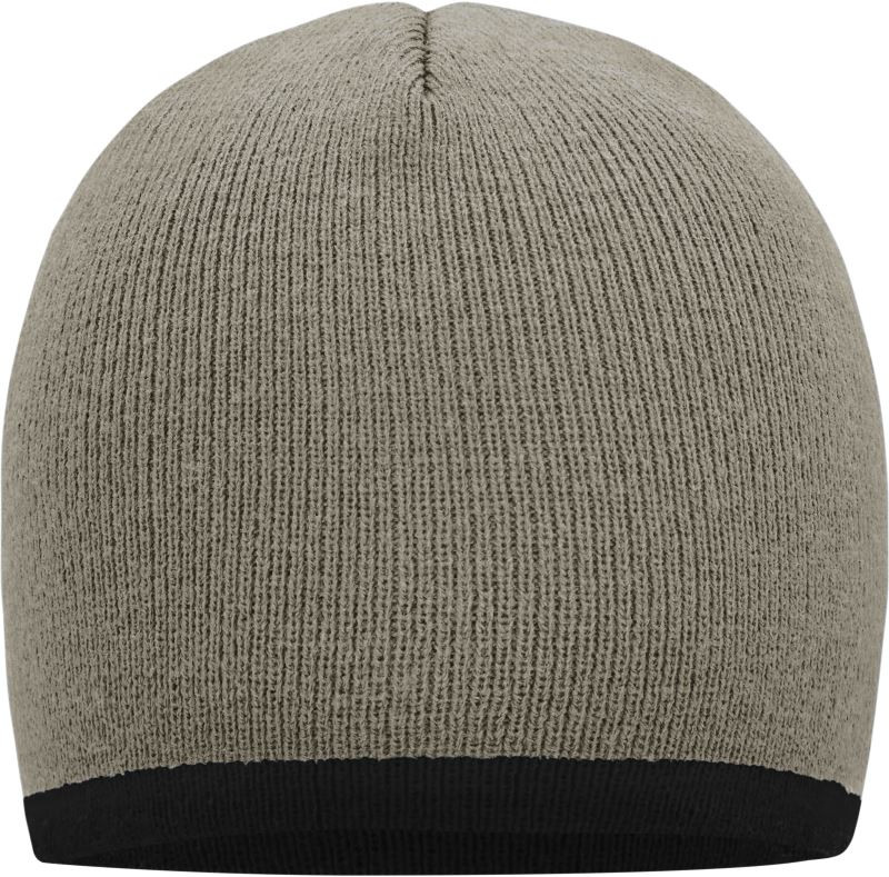 Daiber MB 7584 Pletená čepice s kontrastním lemem 03.7584 light grey/black