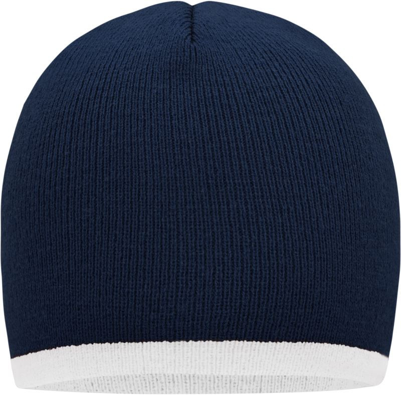 Daiber MB 7584 Pletená čepice s kontrastním lemem 03.7584 navy/white