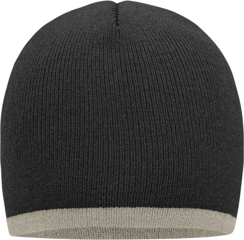 Daiber MB 7584 Pletená čepice s kontrastním lemem 03.7584 grey melange/light grey melange
