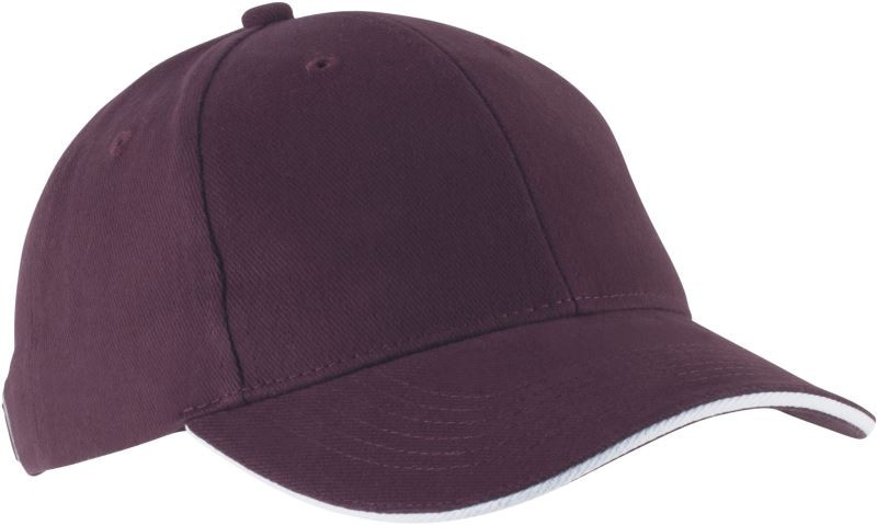 K-up KP 011 6 Panelová sandwich kšiltovka "Orlando" 20.0011 burgundy/white