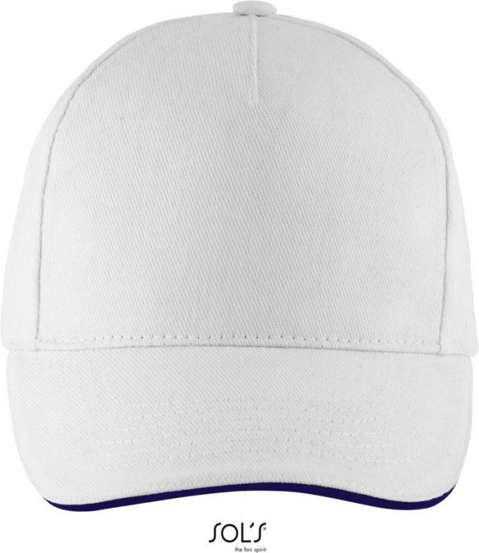 SOL´S Long Beach 5 panelová sandwich kšiltovka 25.0594 white/french navy