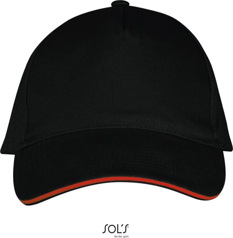 SOL´S Long Beach 5 panelová sandwich kšiltovka 25.0594 black/red