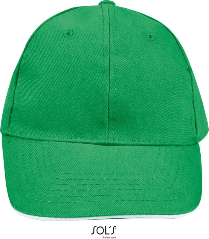SOL´S Buffalo 6 panelová baseballová kšiltovka 25.8100 kelly green/white