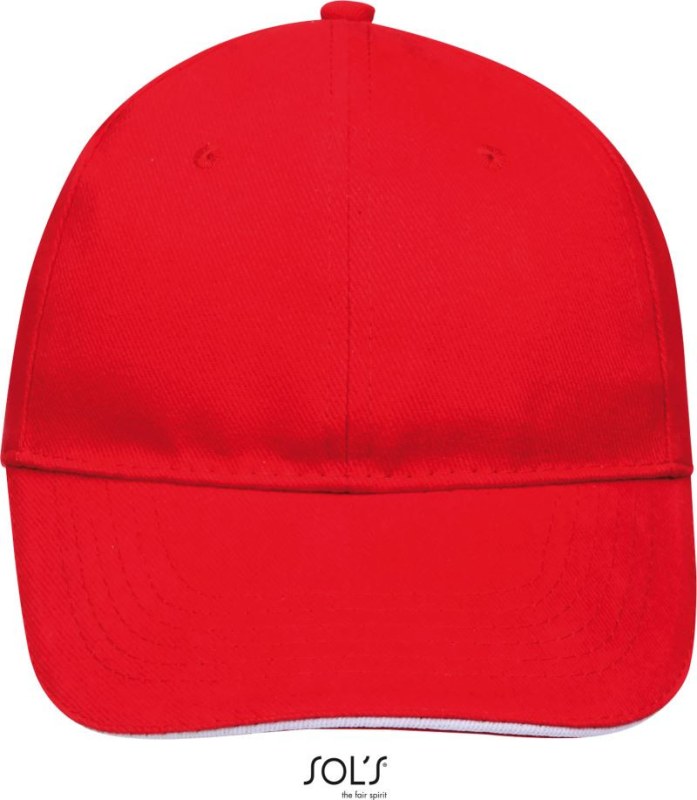 SOL´S Buffalo 6 panelová baseballová kšiltovka 25.8100 red/white