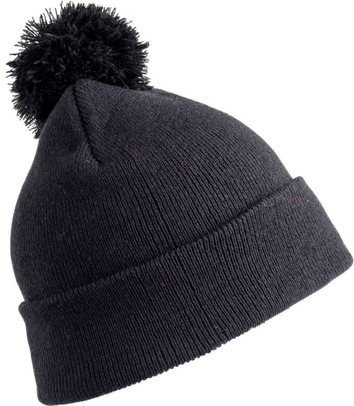 Result Headwear RC 028X Pletená čepice s&nbsp;bambulí 28.028X black - Dámské oblečení doplňky klobouky a&nbsp;kšiltovky