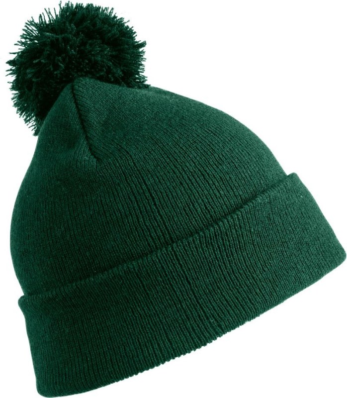 Result Headwear RC 028X Pletená čepice s bambulí 28.028X bottle green