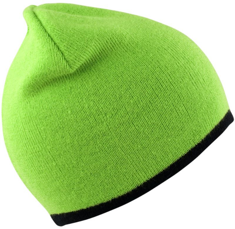 Result Headwear RC 046X Oboustranná pletená čepice 28.046X lime green/black
