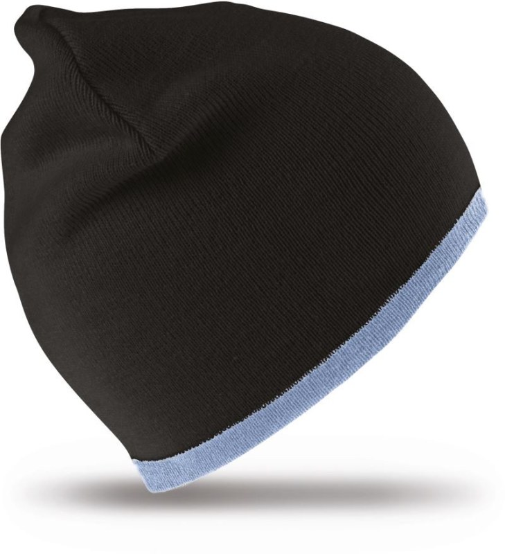 Result Headwear RC 046X Oboustranná pletená čepice 28.046X black/sky - Dámské oblečení doplňky klobouky a&nbsp;kšiltovky