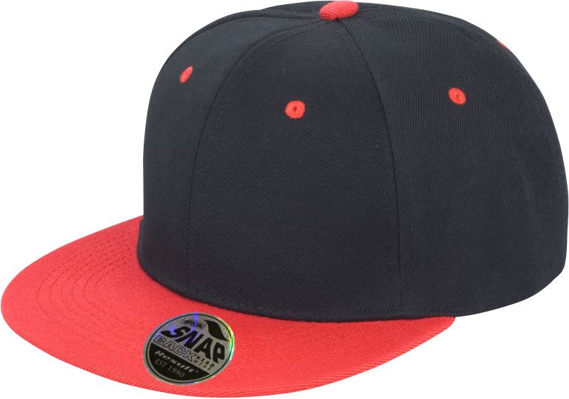 Result Headwear RC 082X 6 panelová kšiltovka s plochým kšiltem 28.082X black/red