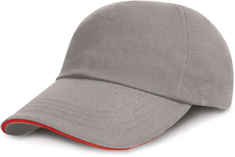 Result Headwear RC 024XP 6 panelová nízkoprofilová sandwich kšiltovka 28.24XP grey/red