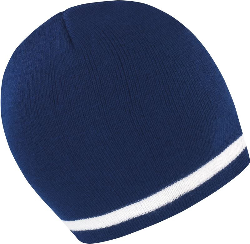 Result Headwear R 368X Pletená čepice s kontrastními pruhy 28.368X navy/white