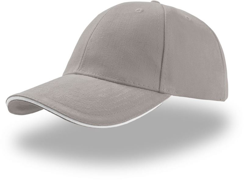Atlantis Headwear Liberty Sandwich 6 panelová kšiltovka "Liberty Sandwich" 33.0005 light grey/white