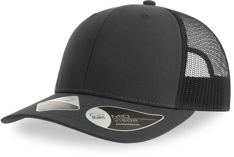 Atlantis Headwear Bryce 6 panelová Trucker kšiltovka 33.0102 dark grey/black
