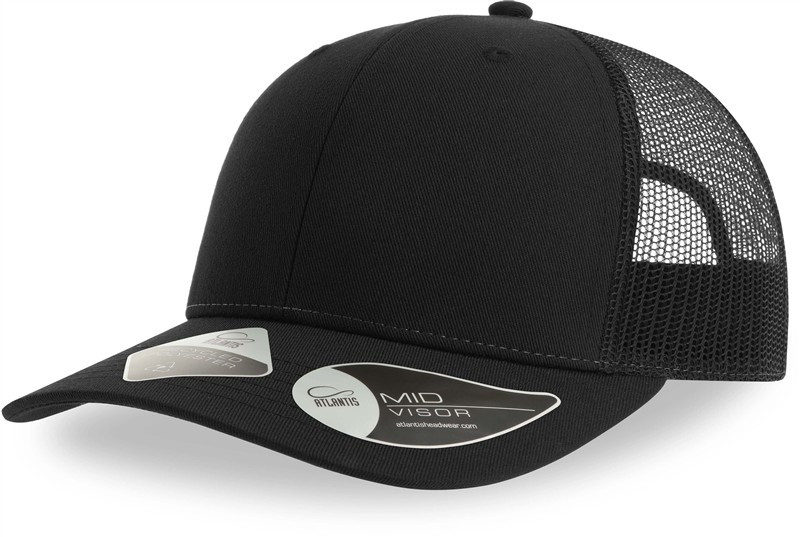 Atlantis Headwear Bryce 6 panelová Trucker kšiltovka 33.0102 black/black