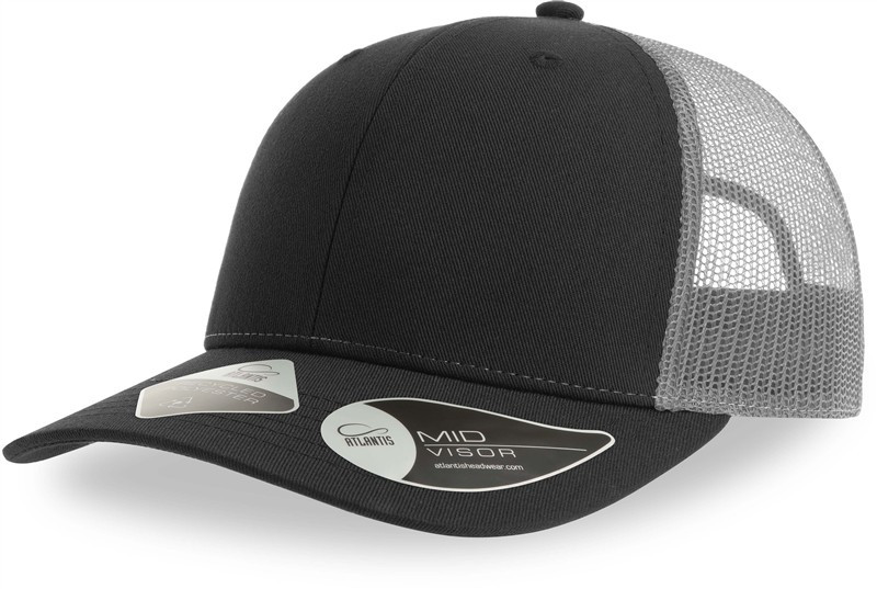 Atlantis Headwear Bryce 6 panelová Trucker kšiltovka 33.0102 black/dark grey